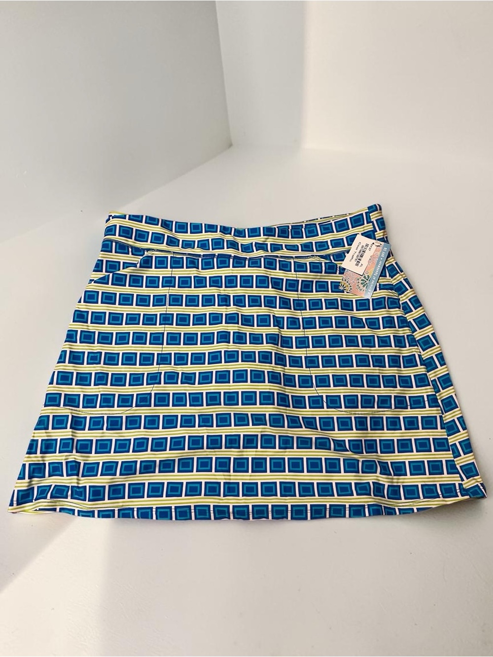 Southwind Apparel UPF 50 Golf Skort Blue Geometric Print XL NWT Made in USA - Picture 4 of 12